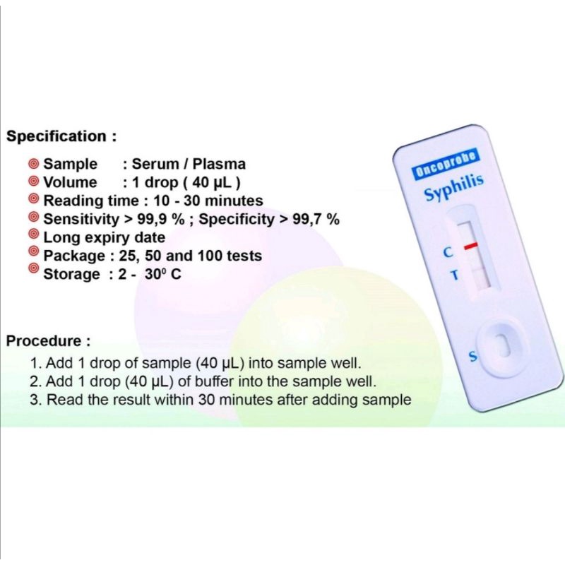Jual Alat tes Syphilis / Sifilis Oncoprobe sample Serum - Satuan ...