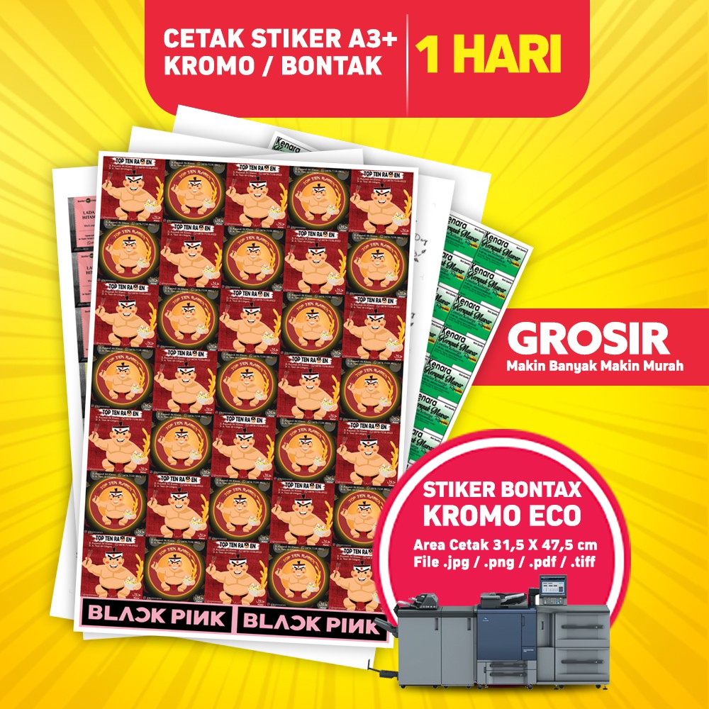 Jual Cetak Stiker A3 / Cetak Stiker A3+ / Cetak Stiker Murah | Shopee ...