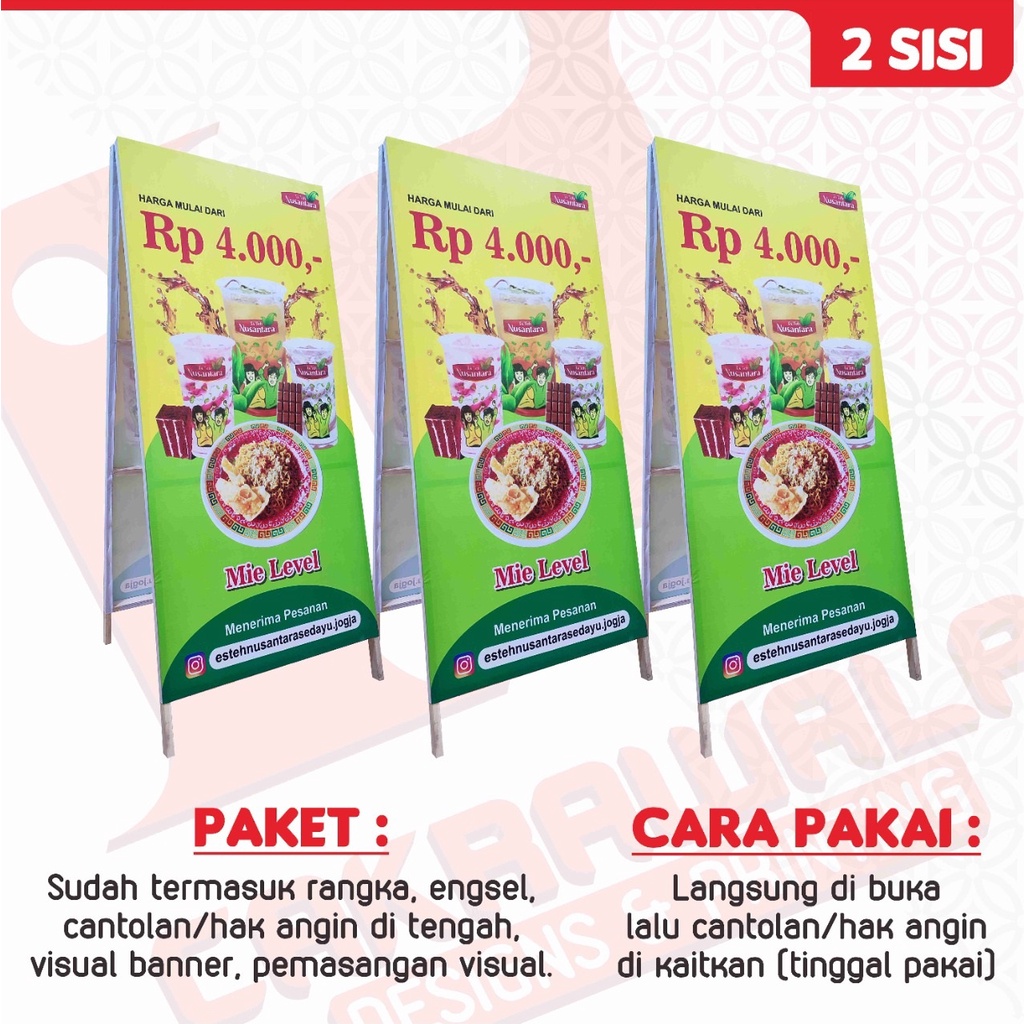 Jual Stand Banner Kayu Ukuran X Standing Banner Rangka Kayu A Banner Shopee Indonesia