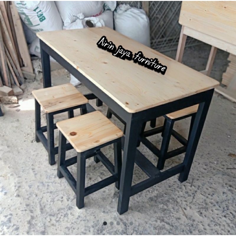 Jual MEJA RESTO.CAFFE MINIMALIS 110X60X75+4KURSI | Shopee Indonesia