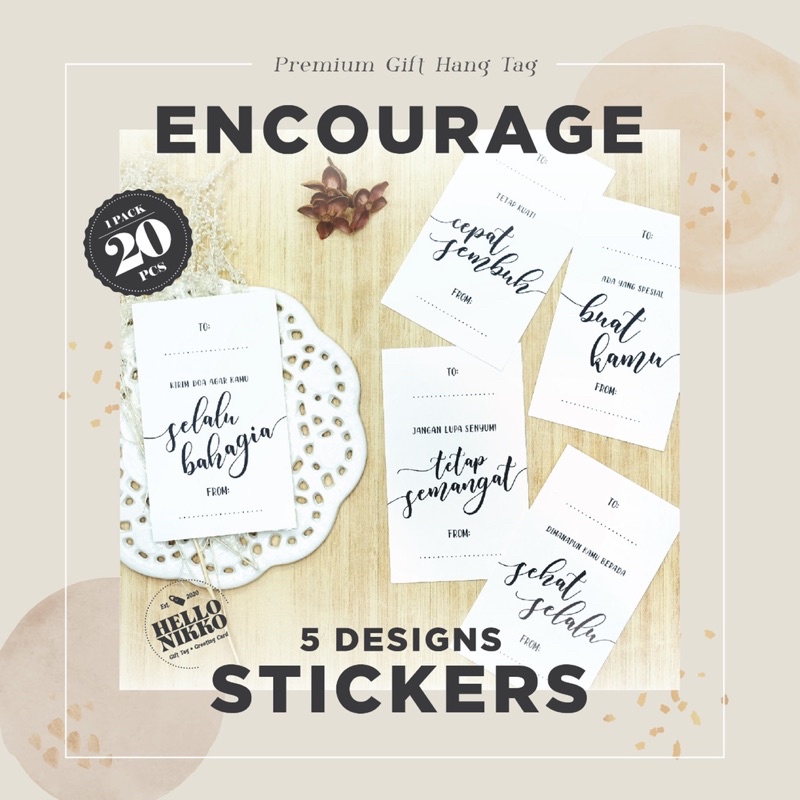 Jual Encourage Label Sticker - isi 20pcs terdiri dari 5motif tulisan ...