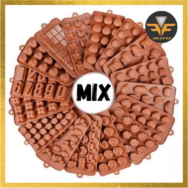 Jual Cetakan Coklat Silicone Mix Motif Campur Chocolate Cetakan Baking ...