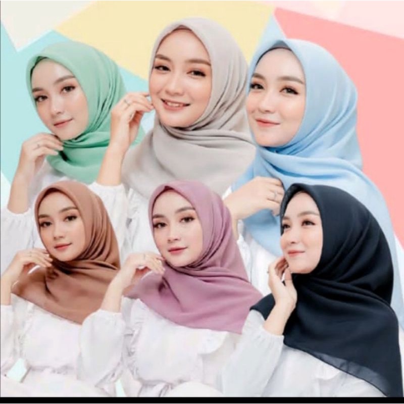 Jual Jilbab Segiempat Bella Square Premium Warna Lengkap | Shopee Indonesia