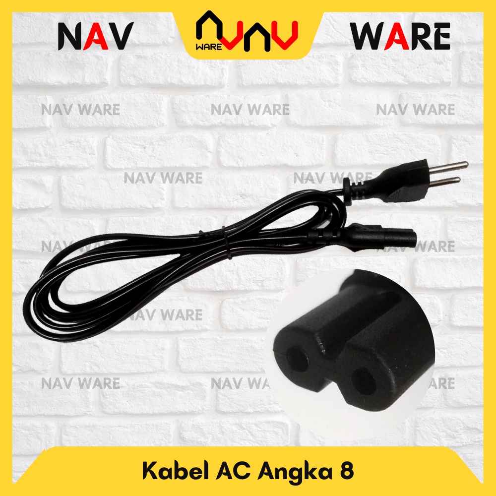 Jual Kabel AC Cord Angka 8 Panjang 1,7 Meter - Kabel Power Adaptor DC ...
