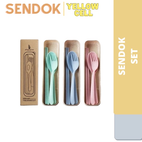 Jual JERAMI GANDUM SENDOK GARPU SUMPIT PORTABLE SET ALAT MAKAN JERAMI GANDUM ALAT MAKAN MURAH