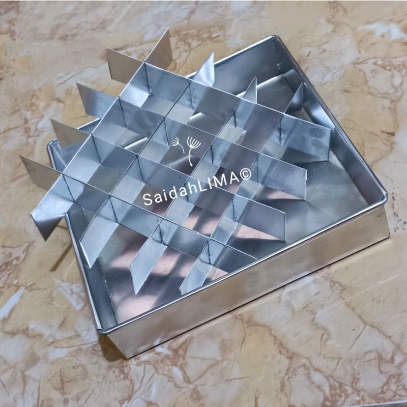 Jual Loyang Kue Brownies Sekat 20x20 Cetakan Kue Skat Alumunium Tebal