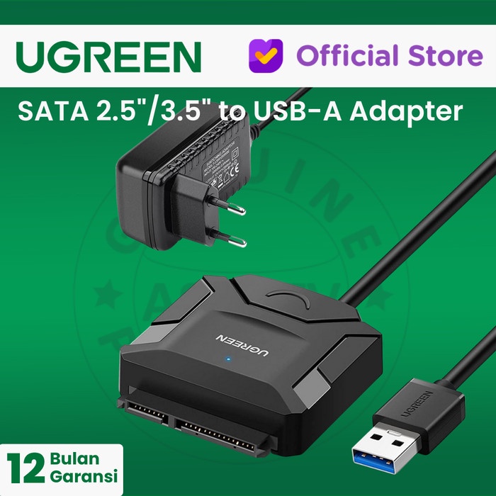 Jual UGREEN Converter HDD SSD SATA 2.5"/3.5" to USB-A Adapter - CR108 ...