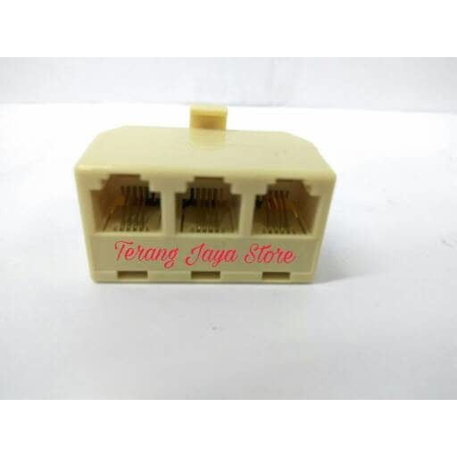 Jual Konektor Adapter Parallel Cabang 3 Konektor RJ11 Barel Splitter ...
