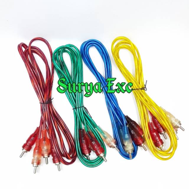 Jual Kabel RCA Audio 2 ke 2 / Cable Jek RCa Speaker / Video 2-2 ...