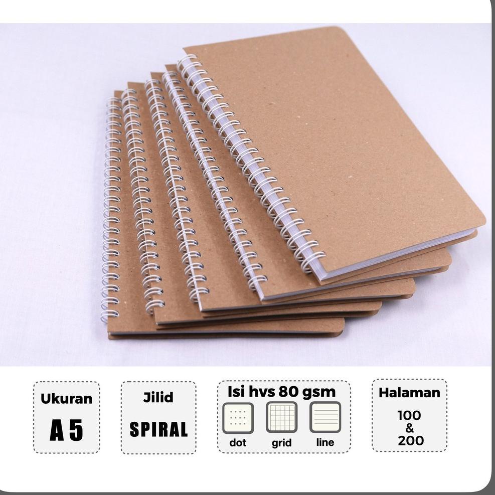 Jual [KODE BARANG W66] BUKU TULIS NOTEBOOK catatan SPIRAL A5 ISI POLOS ...