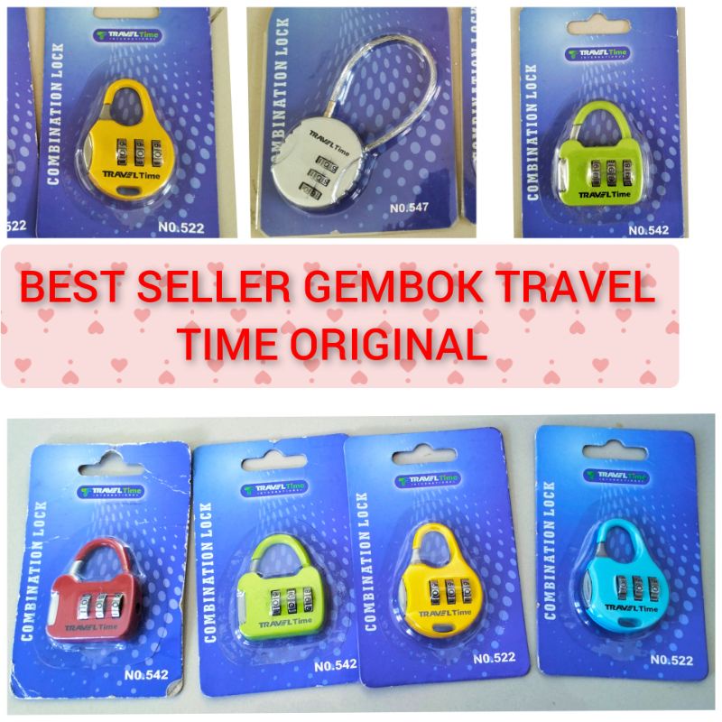 Jual GEMBOK KUNCI KOPER TAS TRAVEL TIME ORI KOMBINASI 3 DIGIT ANGKA ...
