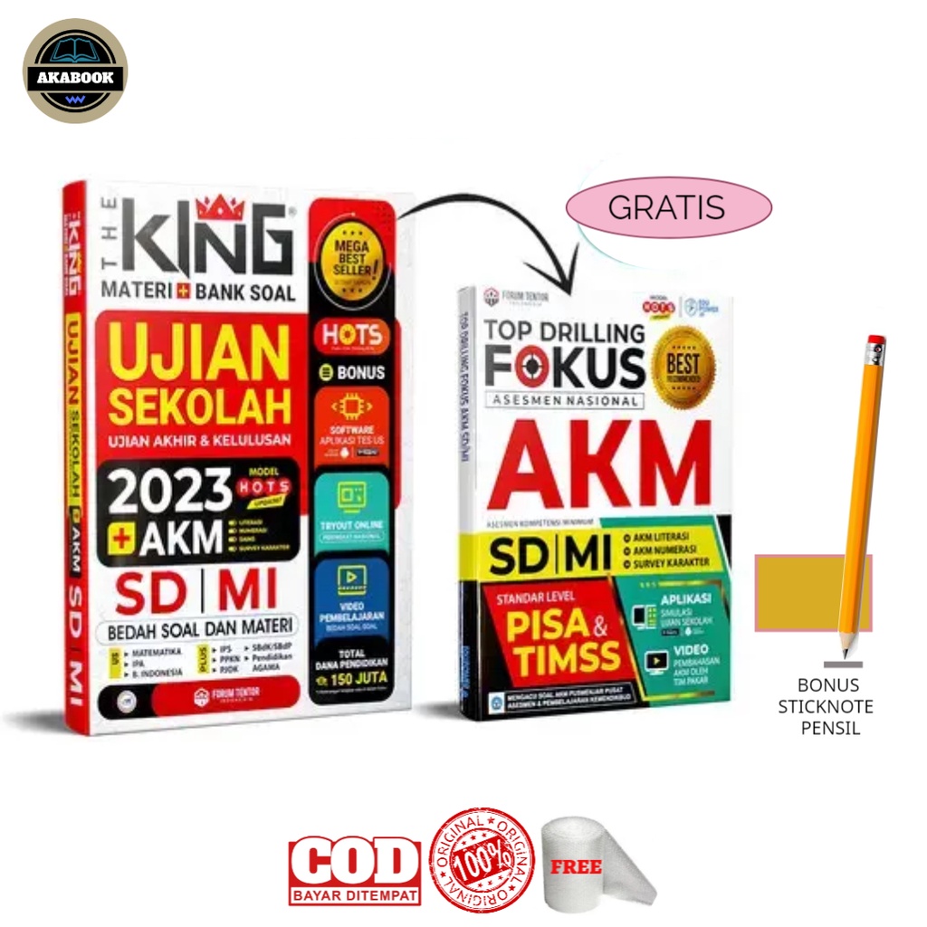 Jual Buku Ujian Sekolah SD/MI 2023 : The King Materi Bank Soal Ujian ...