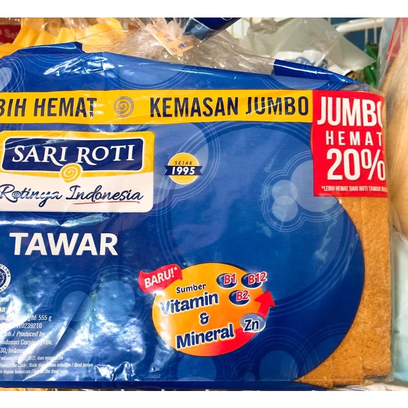 Jual SARI ROTI Roti Tawar - Kemasan Jumbo 555 gr | Shopee Indonesia