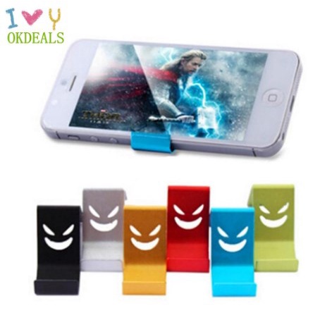 Jual Metal Universal Phone Stand Free Hands Bracket Mini Holder Smiley ...