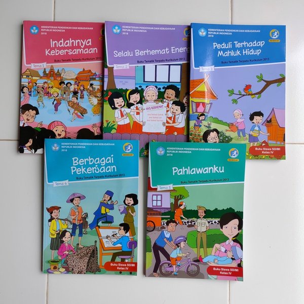 Jual Paket Buku Tematik SD MI Kelas 4 Tema 1 2 3 4 5 - 5 Buku Semester ...