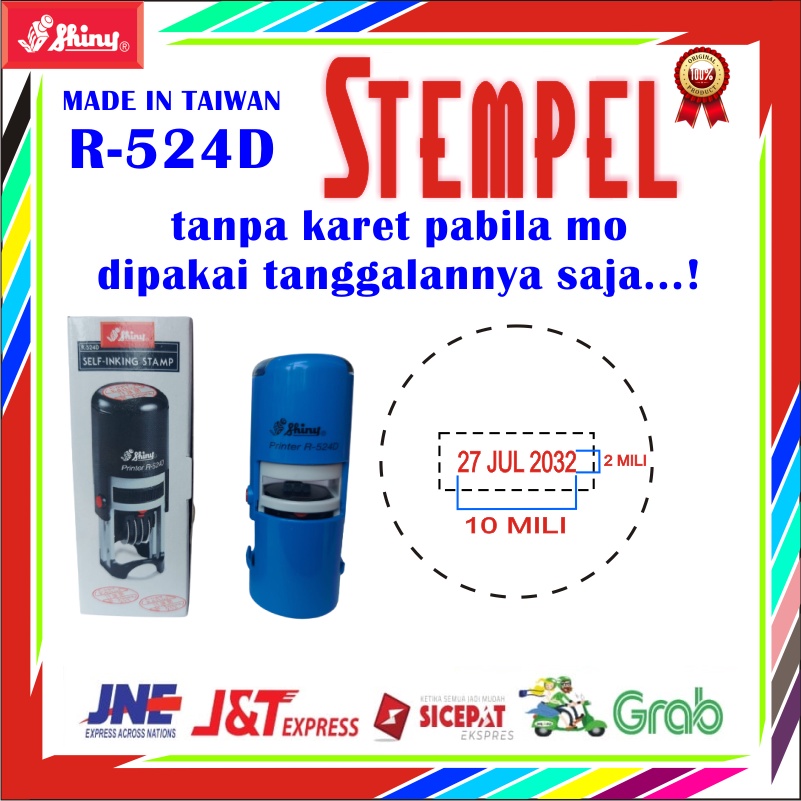 Jual STEMPEL CAP SHINY PRINTER R-524 DAN R-524D 1 WARNA ONTOMATIS ...