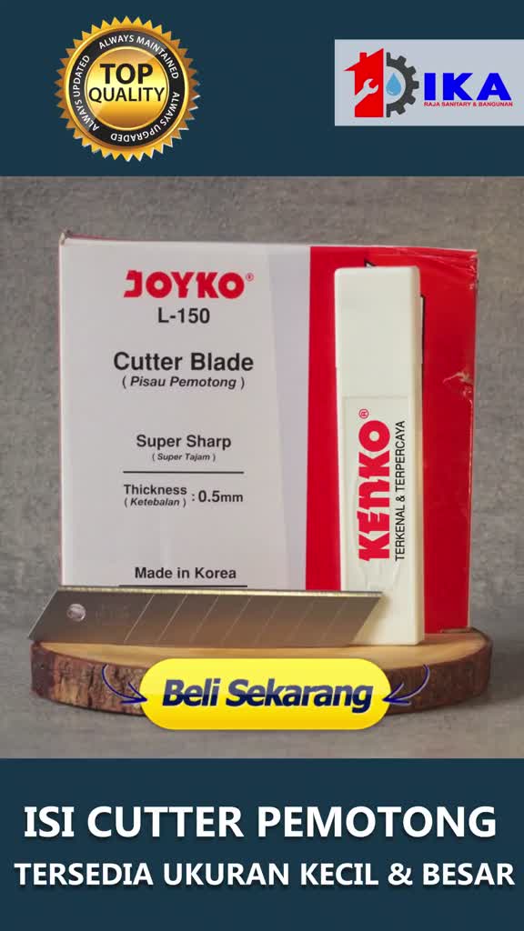 Jual ISI MATA PISAU CUTTER KENKO ASLI L-150 BESAR & JOYKO & FREED A 100 ...
