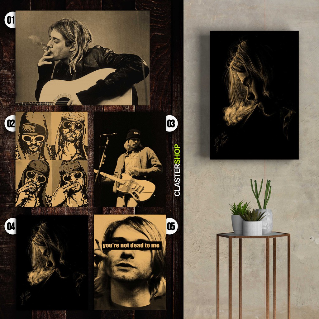 Jual POSTER KURT COBAIN NIRVANA BAND ROCK Poster Dinding Aesthetic ...