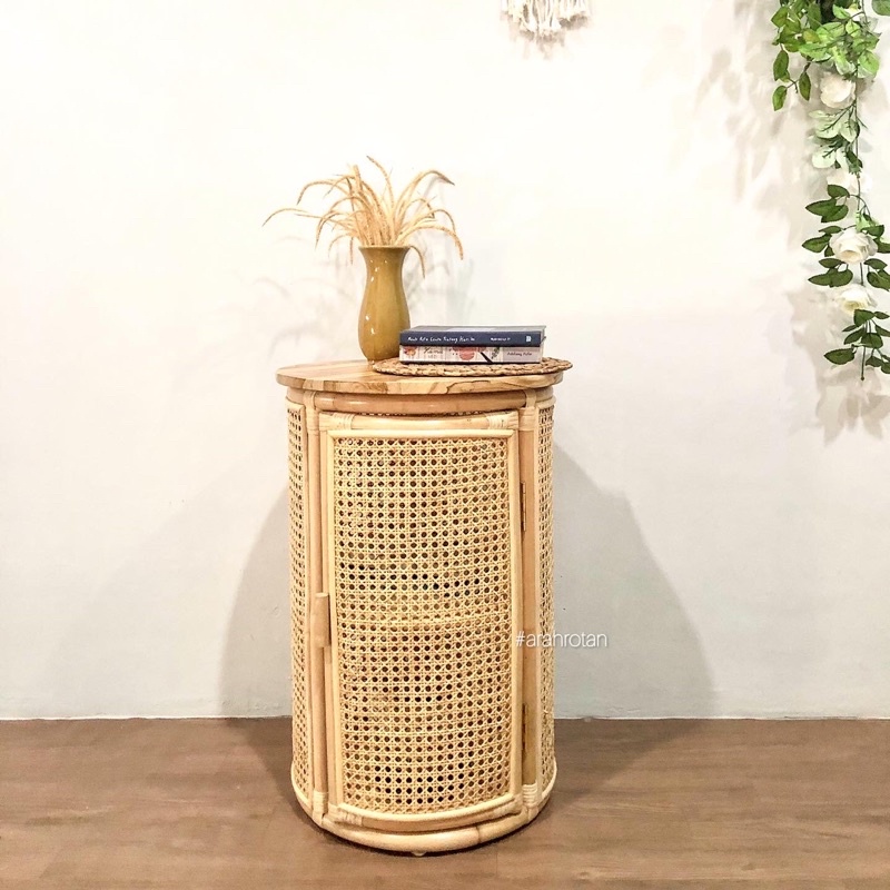 Jual Meja Nakas Rotan | Rattan Side Table | Shopee Indonesia