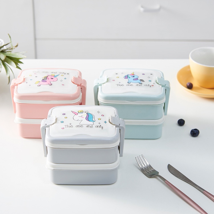 Jual [KARAKTERKU] kotak makan anak lucu lunch box 2 susun kotak bekal ...