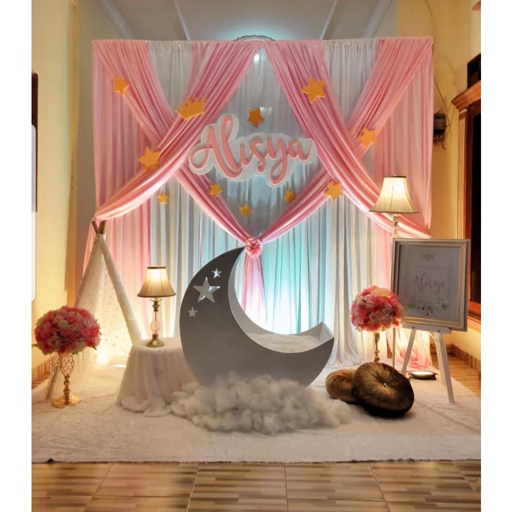 Jual Kain Habutai Baby Pink/ Pink Muda Dekorasi Lamaran/ Dekorasi