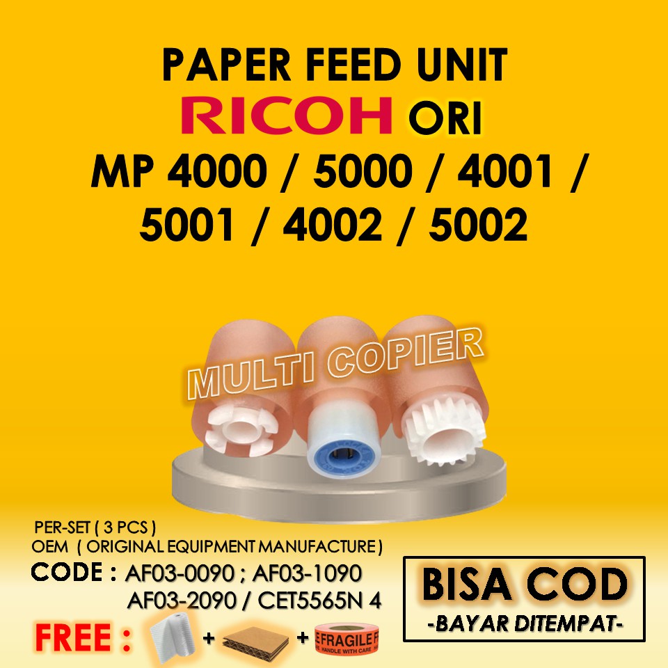 Jual Paper Feed Roller Pick Up Paper Feed Unit Set Original Ricoh Mp ...