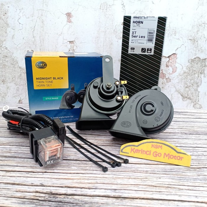 Jual PAKET KLAKSON KEONG HELLA MIDNIGHT BLACK TWIN TONE RELAY KLAKSON