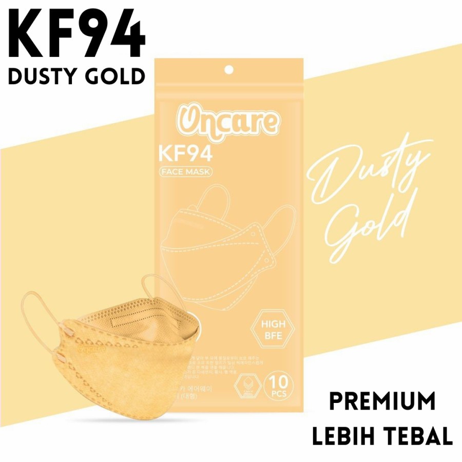 Jual Masker KF94 ONCARE 5Ply Emboss Earloop Warna Dusty Gold Premium ...