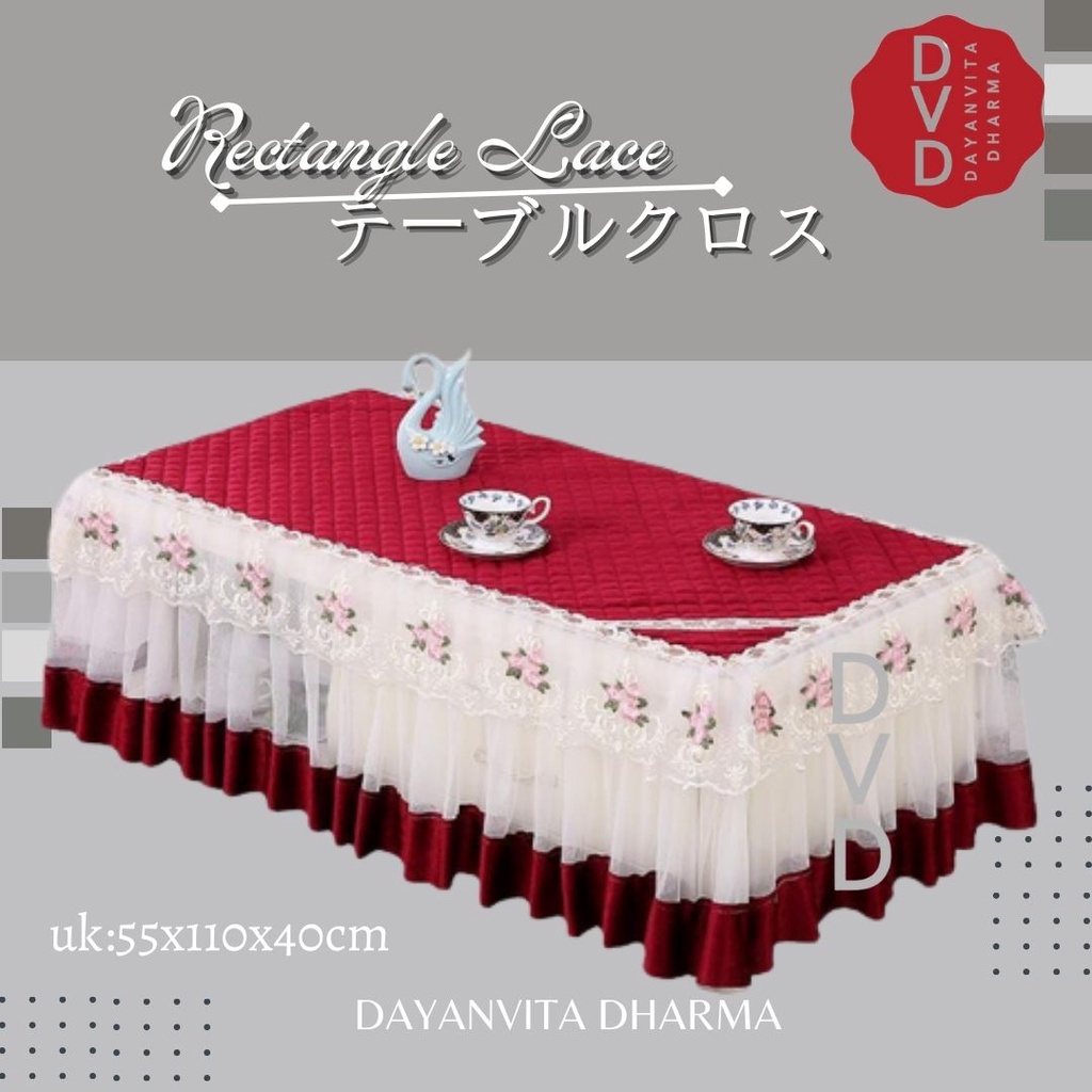 Jual Rectangle Lace Tablecloth Table Runner - Taplak Meja Renda ...