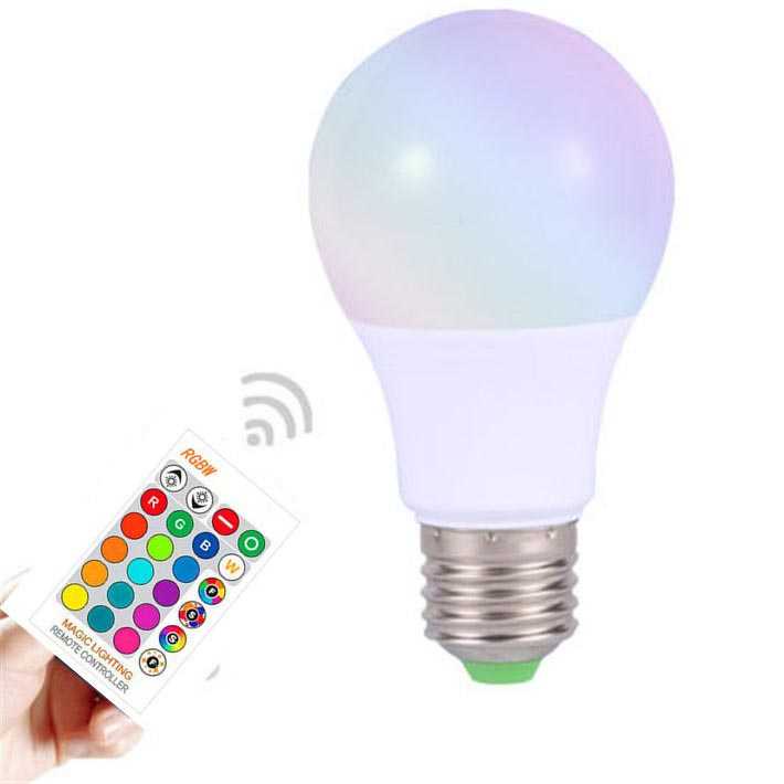 Jual Lampu Bohlam RGB dengan Remote Control 3W | Shopee Indonesia