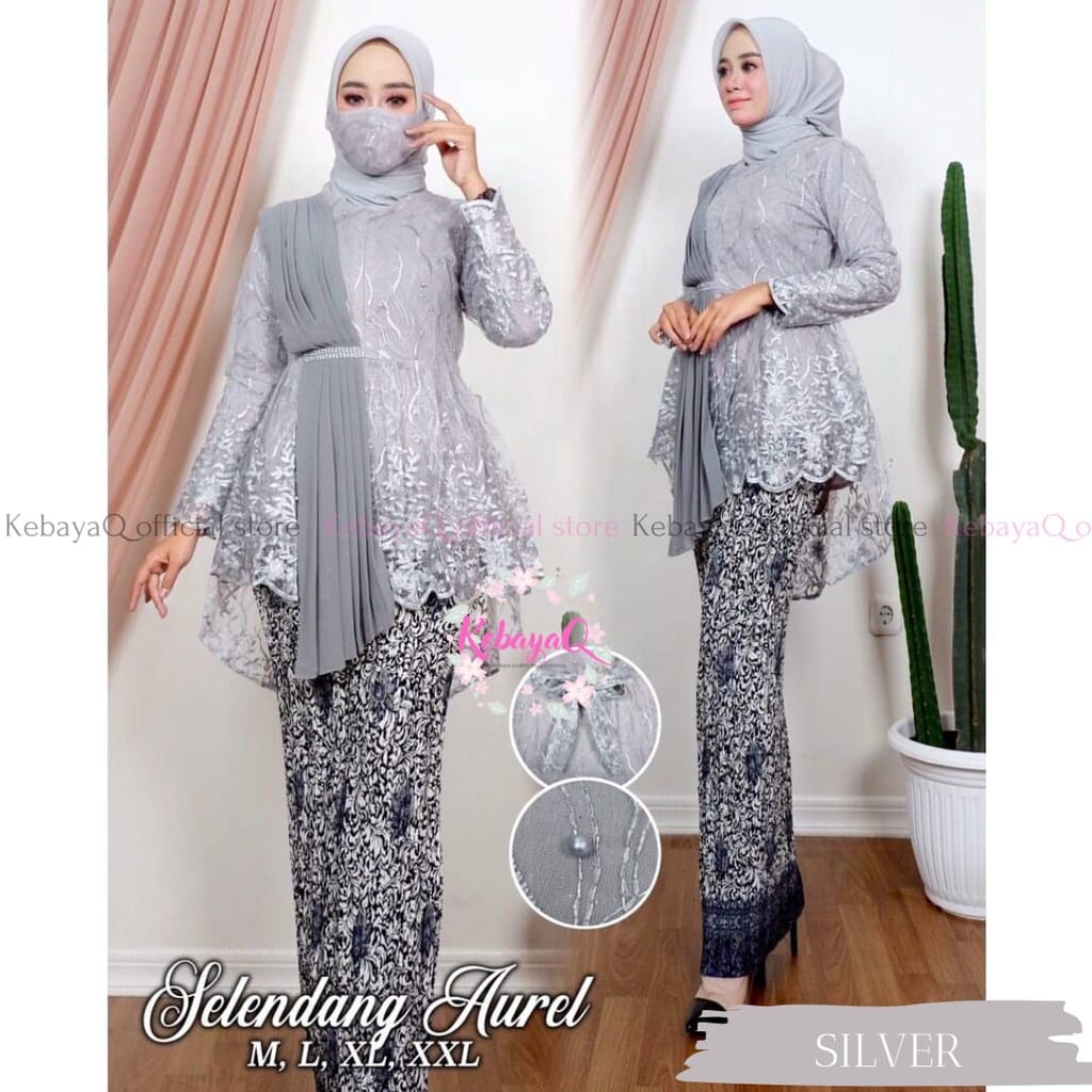 Jual Kebaya modern Kebaya wisuda kebaya Tunangan-SET KEBAYA AURA