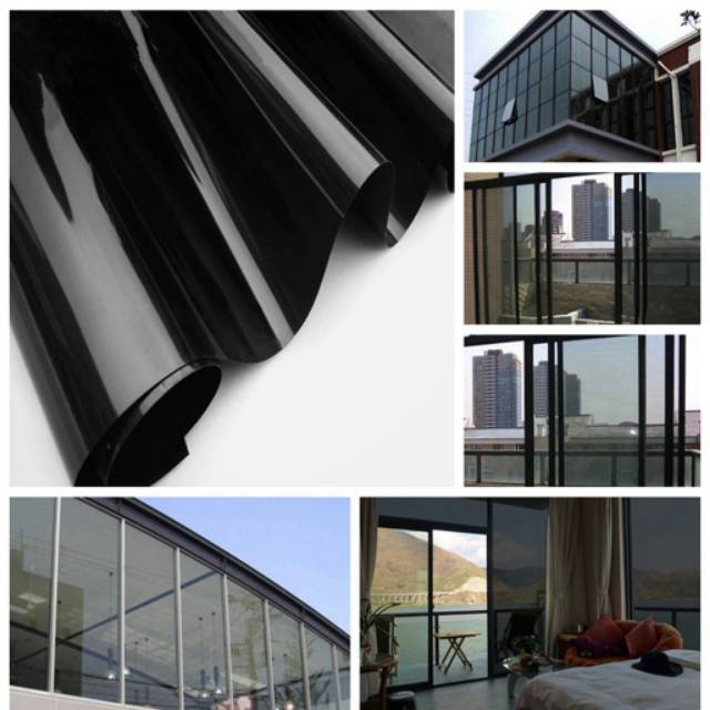 Jual stiker kaca film gedung jendela rumah riben hitam | Shopee Indonesia