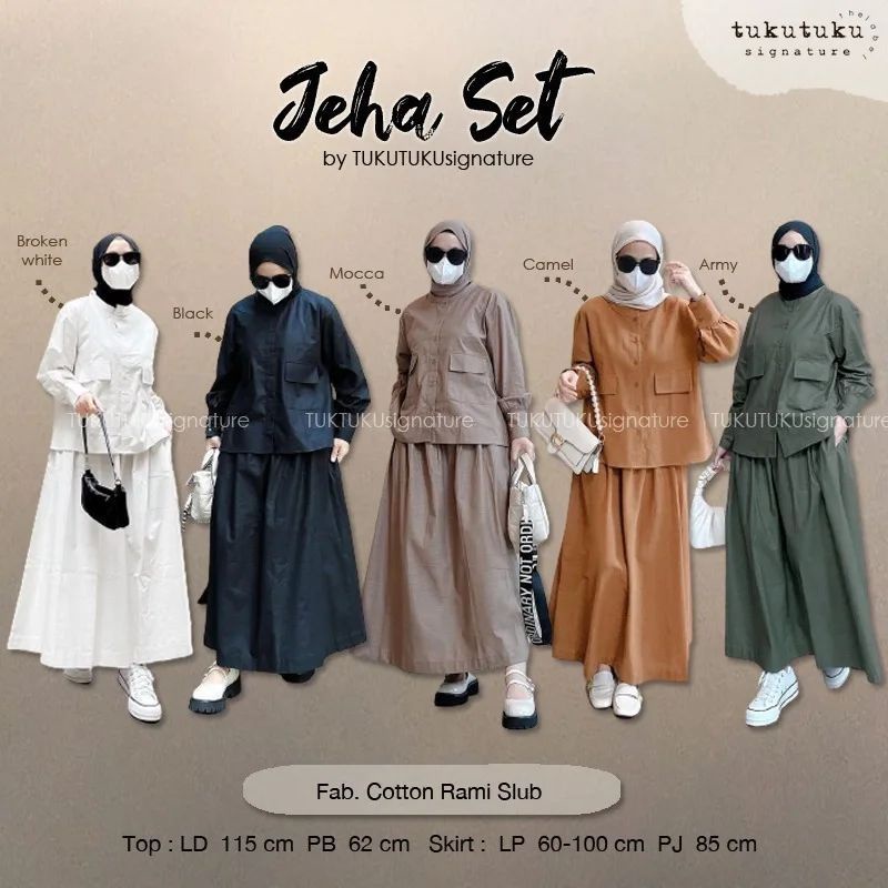 Jual JEHA SETCEL SETELAN ROK JUMBO ORIGINAL LINEN | Shopee Indonesia