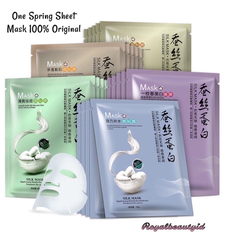 Jual One Spring Sheet Mask 100% Original Acne Whitenning Glowing ...