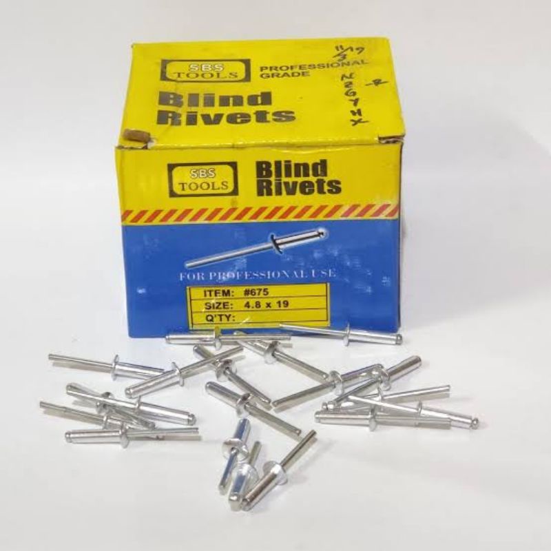 Jual 1 kotak paku Rivet SBS 675 4.8 mm x 19mm | Shopee Indonesia
