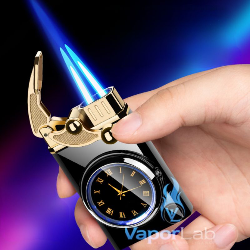 Jual mancis korek api bara las model jam dual jet flame watch lighter ...