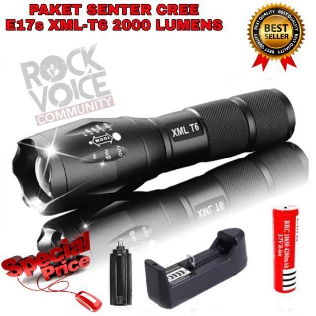 Jual PAKET SENTER SWAT CREE E17s XML-T6 2000 LUMENS | Shopee Indonesia