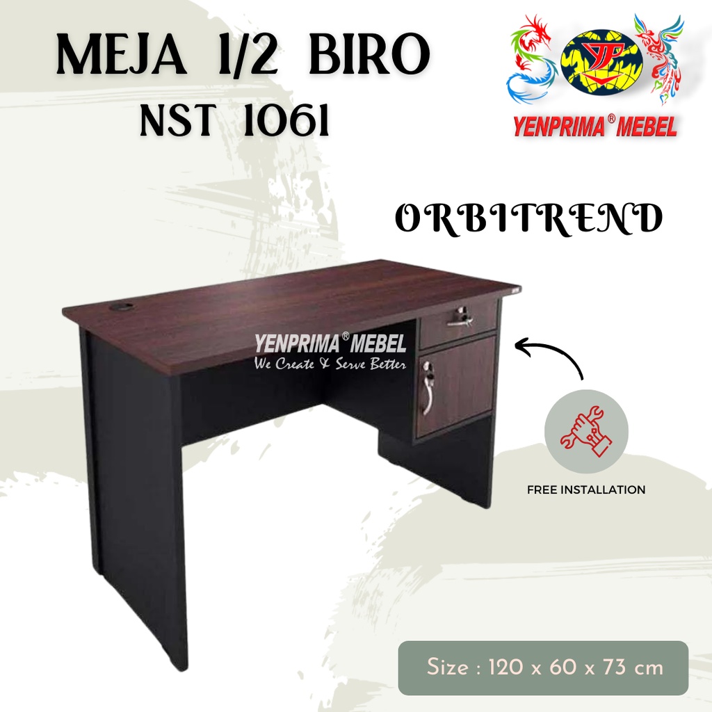 Jual NST 1061 / Meja Kerja 1/2 Biro / Meja Orbitrend | Shopee Indonesia