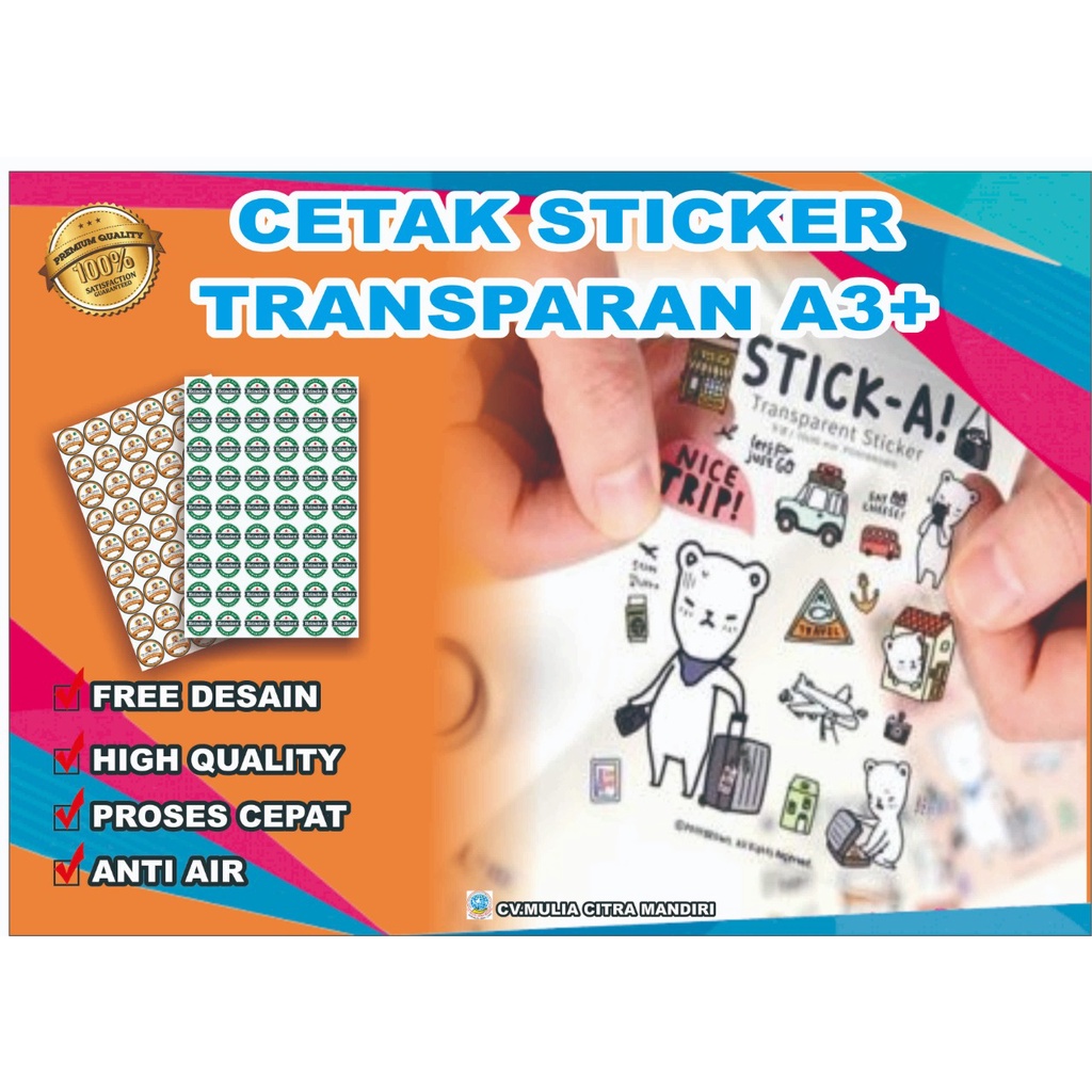 Jual Cetak Sticker Transparan A Shopee Indonesia