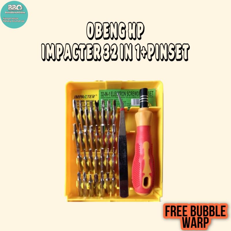 Jual Obeng Hp Set 32 in 1 IMPACTER Plus Pinset Obeng Jam Obeng Laptop ...