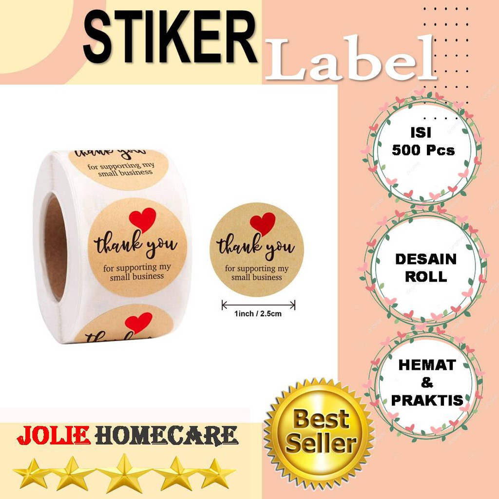 Jual Stiker Sticker Label Thank You Terima Kasih Bisnis Olshop Souvenir Toko Online