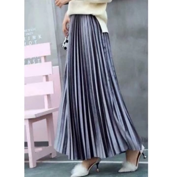 Rok Plisket Bludru Premium Velvet Skirt Rok Plisket Bludru Panjang