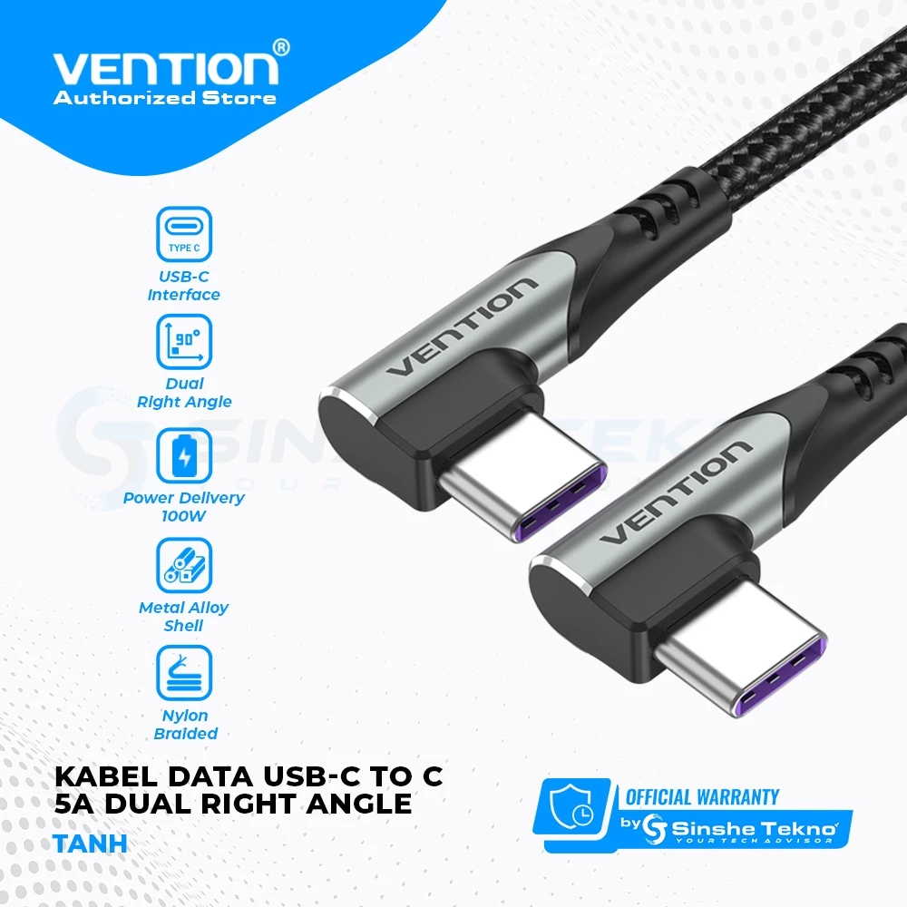 Vention Kabel Usb C to C Dual Right Angle
