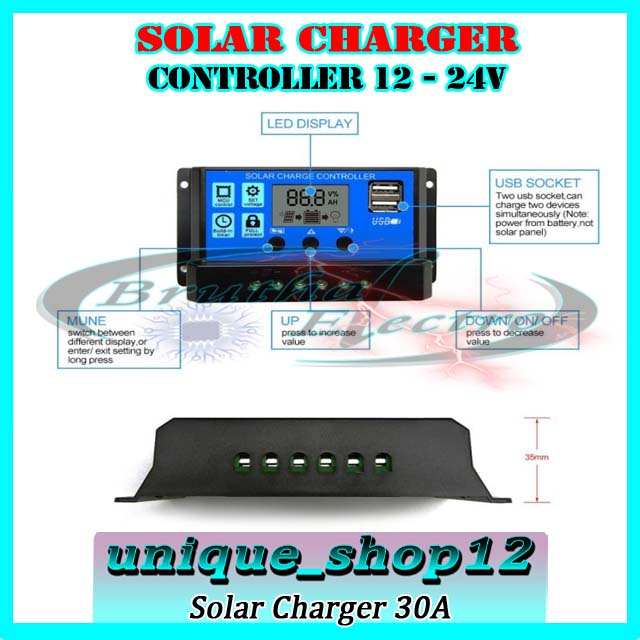 Jual Solar Cell Solar Panel Penel Surya Charge SCC Controller 20A - 30A ...