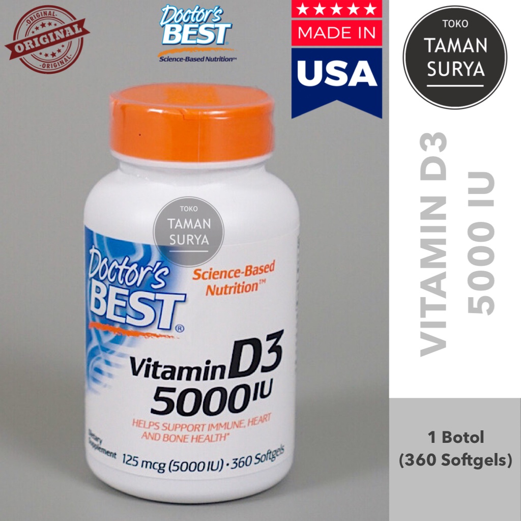 Jual DOCTOR'S DOCTOR BEST D3 5000IU - VITAMIN D3 5000 IU 360 SOFTGELS ...