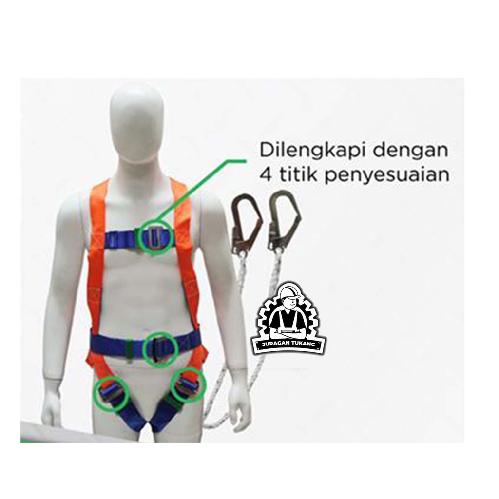 Jual Full Body Harness Fall Protection Double Hook Besar Double Line ...