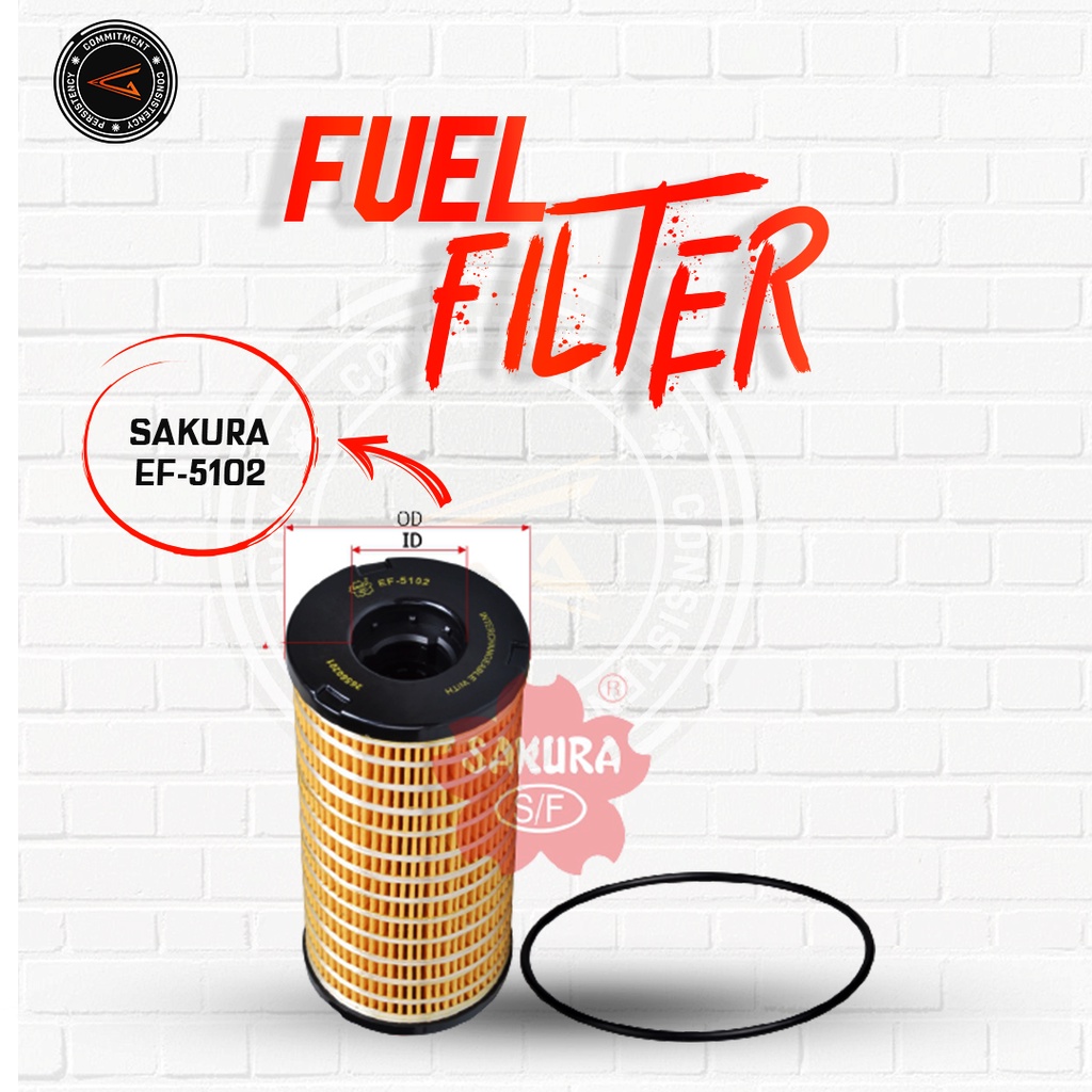 Jual Sakura Fuel Filter Solar EF-5102 / EF5102 / Sakura Filter Oli ...