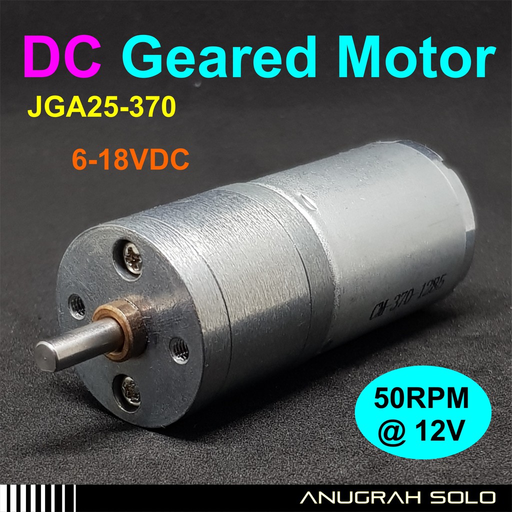Jual Mini DC Gear Motor 12V 50 RPM Low Speed High Torque DC Motor ...
