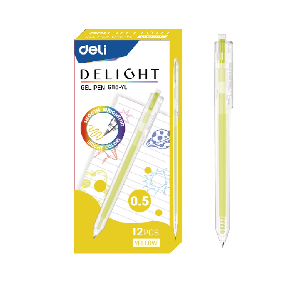 Jual Deli Retractable Gel Pen Pulpen Cetek Pulpen Gel Warna 0.5 mm