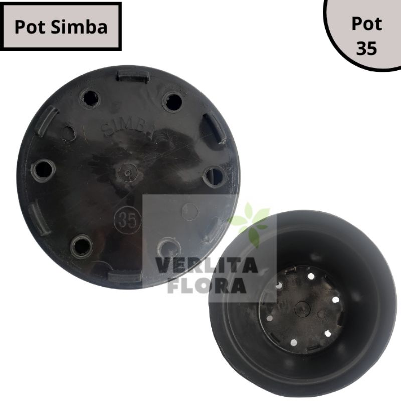 Jual Pot Tanaman Pot Bunga Plastik Simba 35 Hitam | Shopee Indonesia